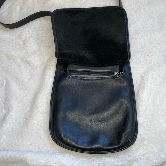 Coach Vintage Legacy Slim Saddle Crossbody Bag Charcoal Black Leather - Picture 3 of 5